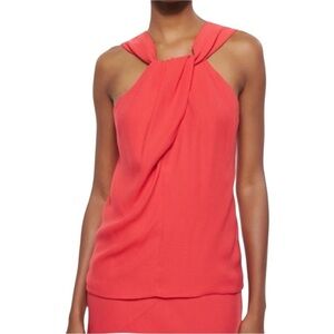 Nicholas Stretch Jersey Twist Front Top & Skirt 2 Piece Set - Red - Size 10
